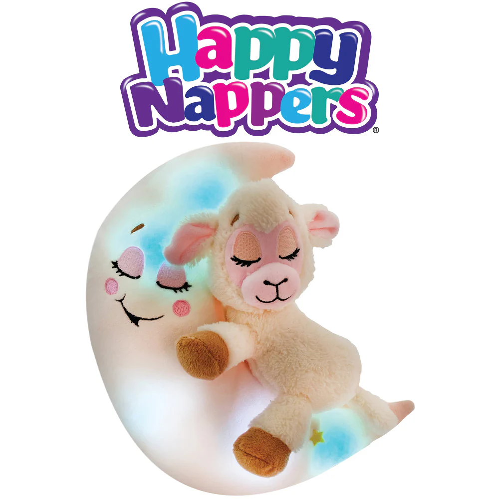 Happy Nappers Lullabrites Light & Sound Plush Lamb - Cream & Pink - Image 6