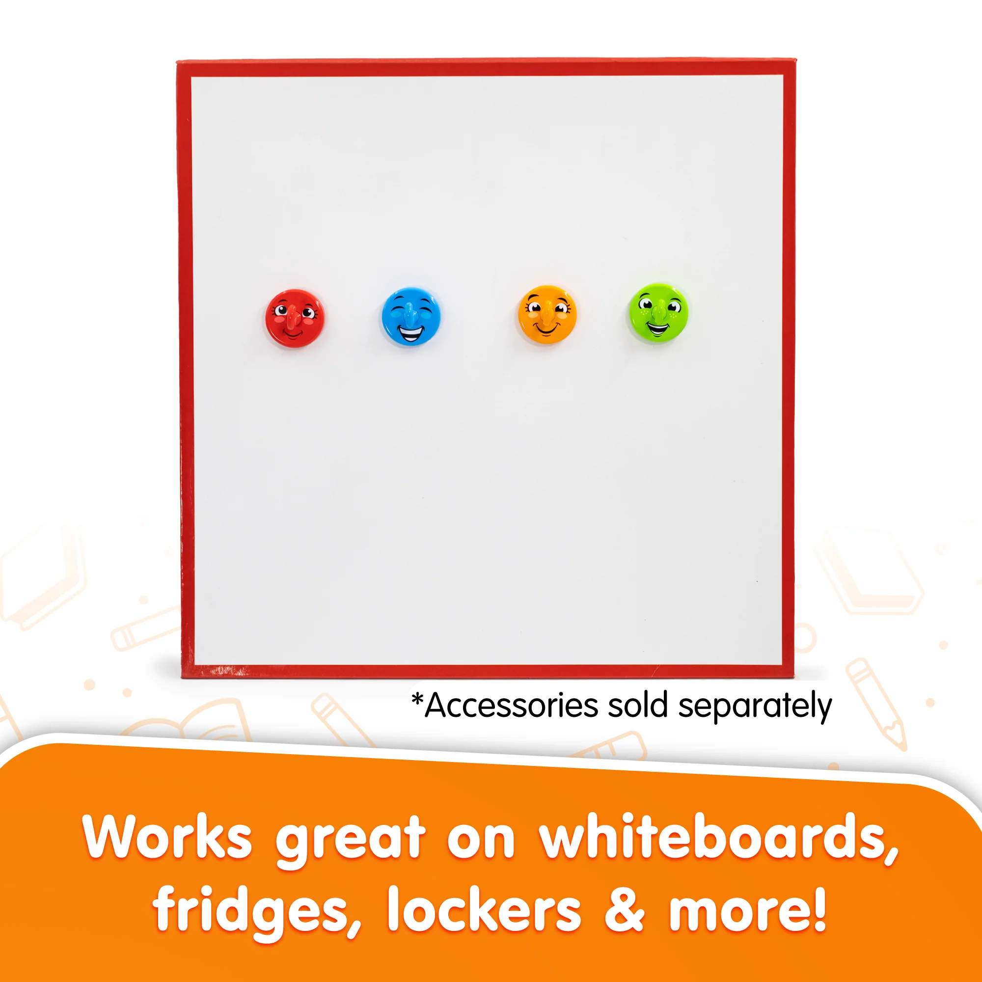 Happy Hooks Strong Magnetic Hooks With Smiley Faces - Image 3