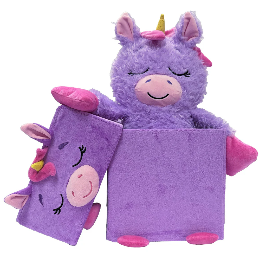 Happy Nappers Adorable Storables 15" Unicorn Plush - Purple & Pink - Image 5