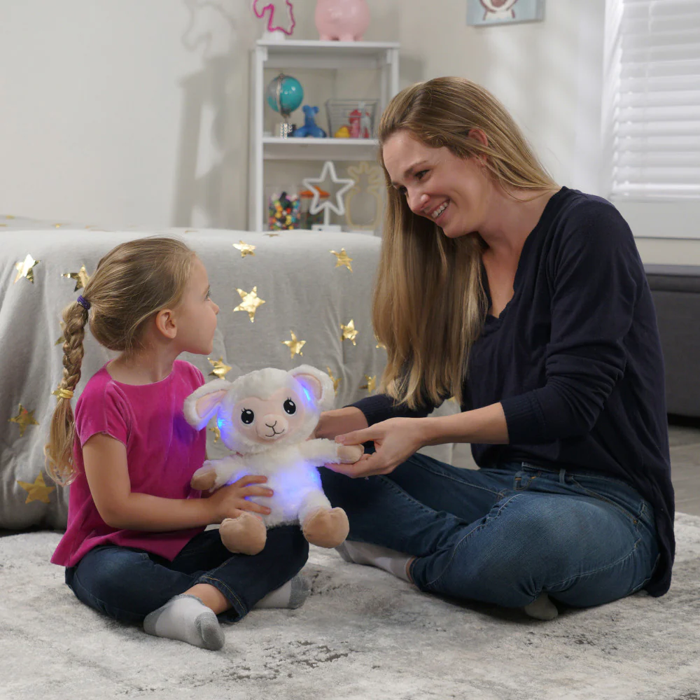 Happy Nappers Lullabrites 11.75 inch Musical Light Up Lamb - Cream & Tan - Image 5