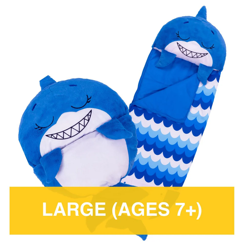 Happy Nappers Blue Shark 66 inch Plush Pillow & Sleepy Sack - Large - Image 6