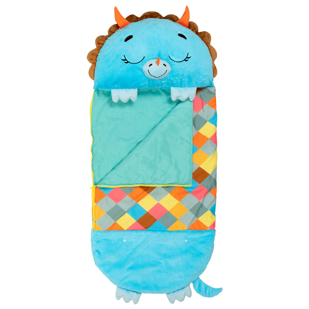 Happy Nappers Blue Triceratops Pillow & Sleepy Sack - 66 inch Large