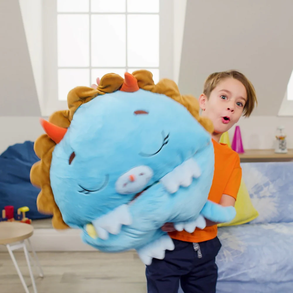 Happy Nappers Blue Triceratops Pillow & Sleepy Sack - 66 inch Large - Image 6
