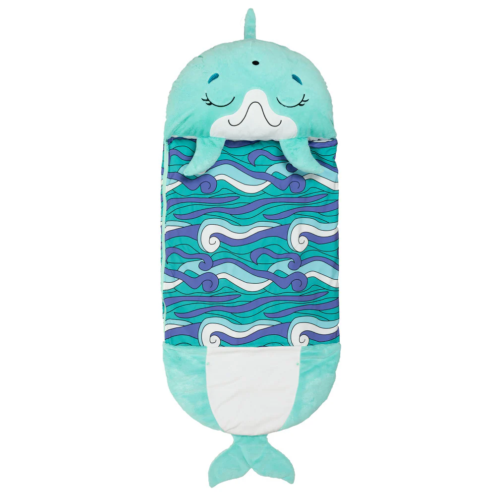 Happy Nappers Large Dolphin Disco 66 inch Pillow & Sleepy Sack - Kids 7+