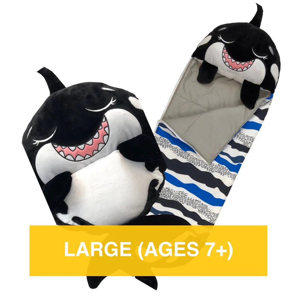 Happy Nappers Large Ozzy The Black Shark Pillow & Sleepy Sack - Image 9