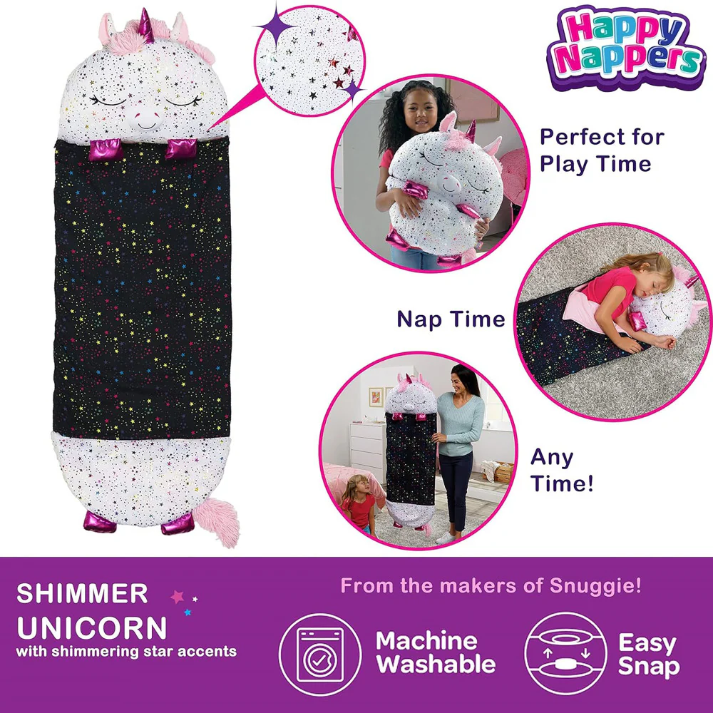 Happy Nappers Shimmer Unicorn Large 66 inch Pillow & Sleepy Sack - Kids 7+ - Image 3