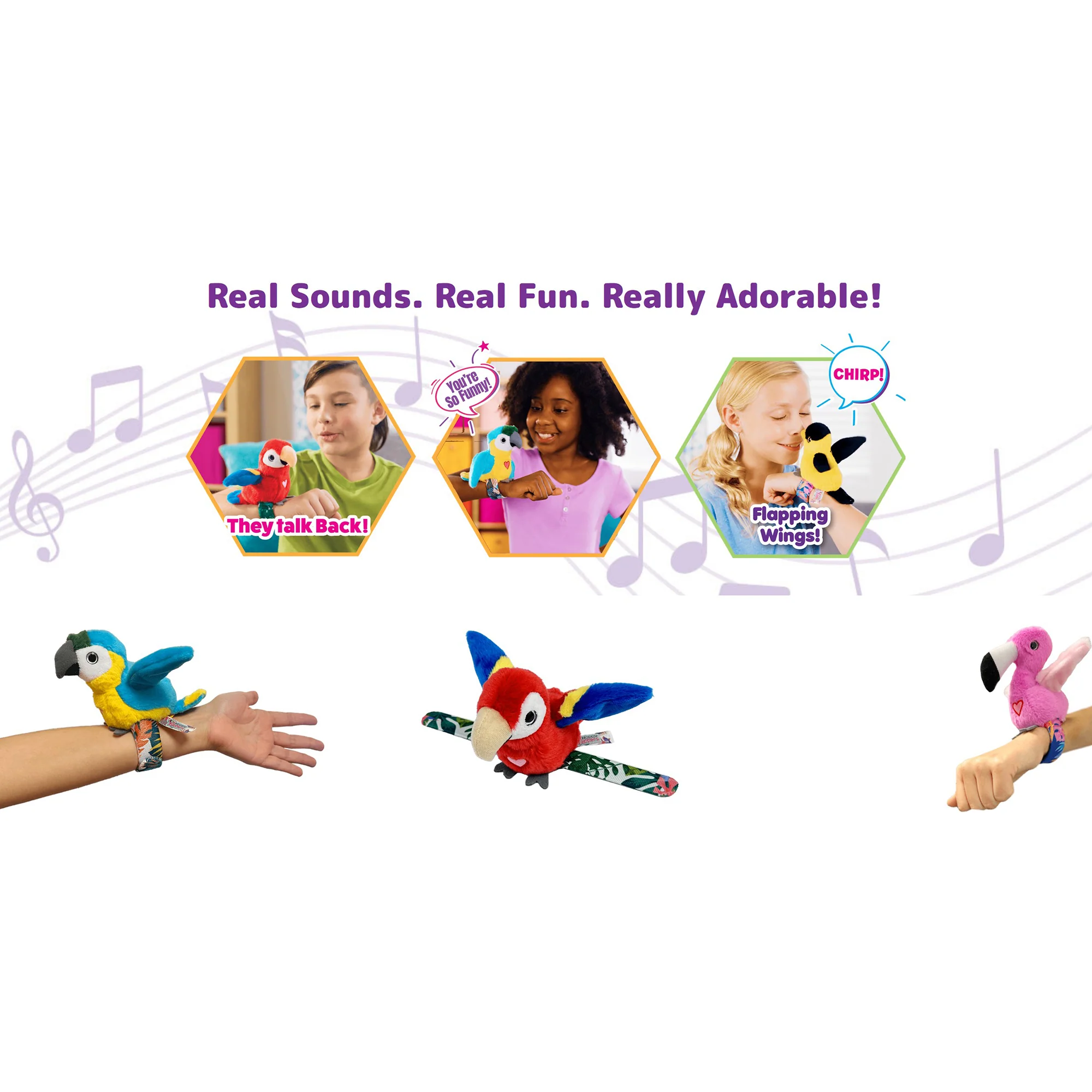Happy Yappers Interactive Birds - Oriole & Red Parrot Plush Toy 2 Pack - Image 4