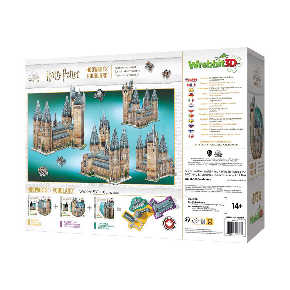 Wrebbit Harry Potter Hogwarts Astronomy Tower 3D Puzzle - 875 Pieces - Image 3