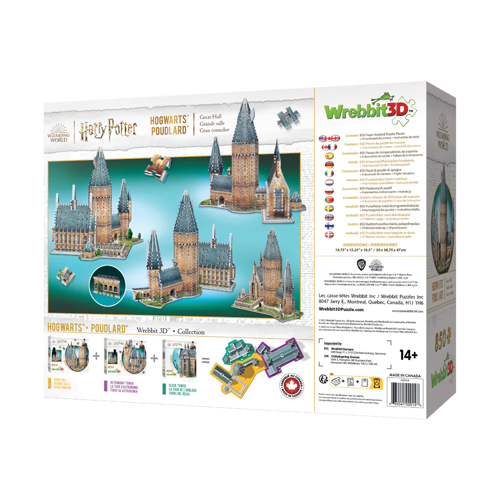 Wrebbit Harry Potter Hogwarts Great Hall 3D Puzzle - 850 Pieces - Image 3