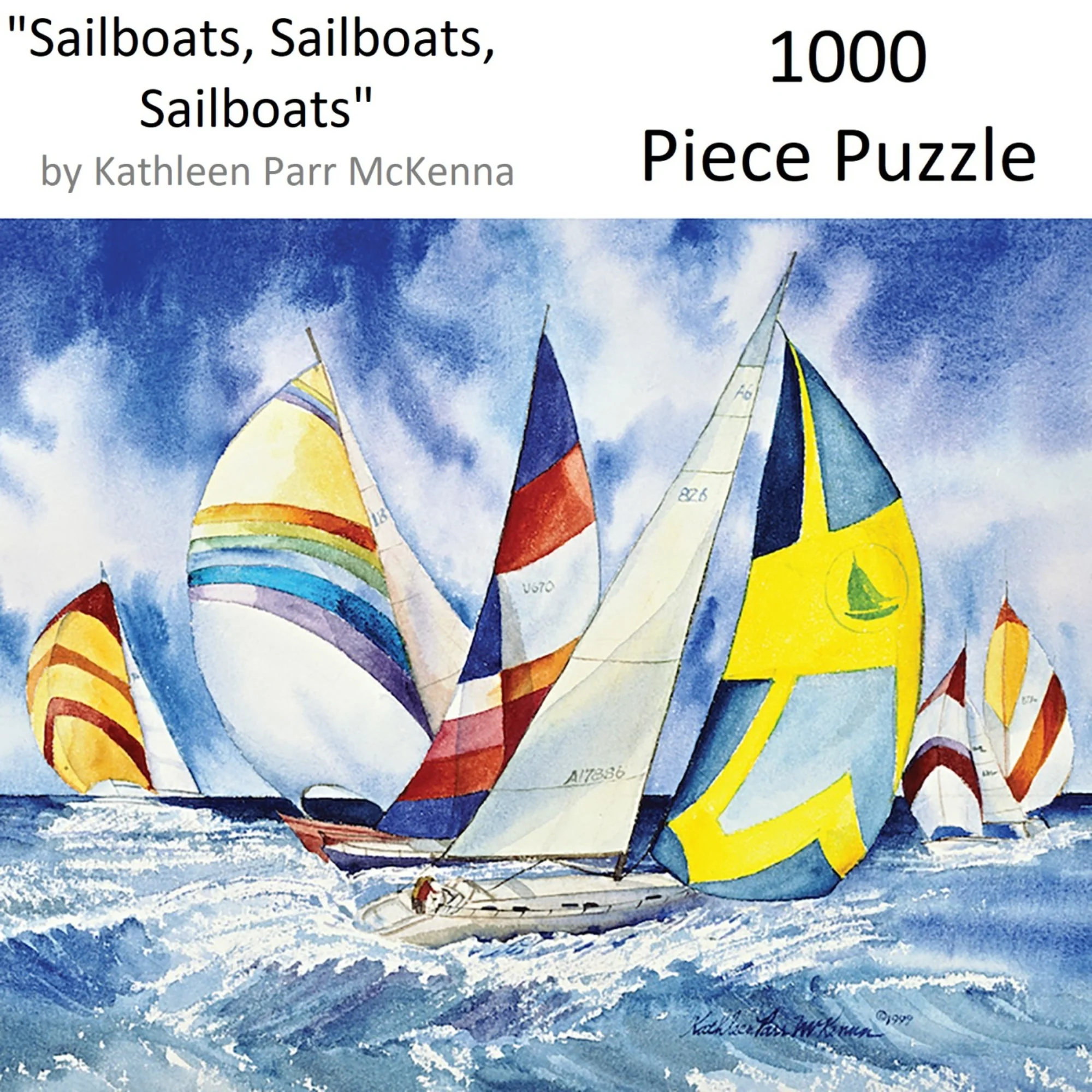 Hart Puzzles Sailboats by Kathleen Parr McKenna - 1000 pc - Image 2