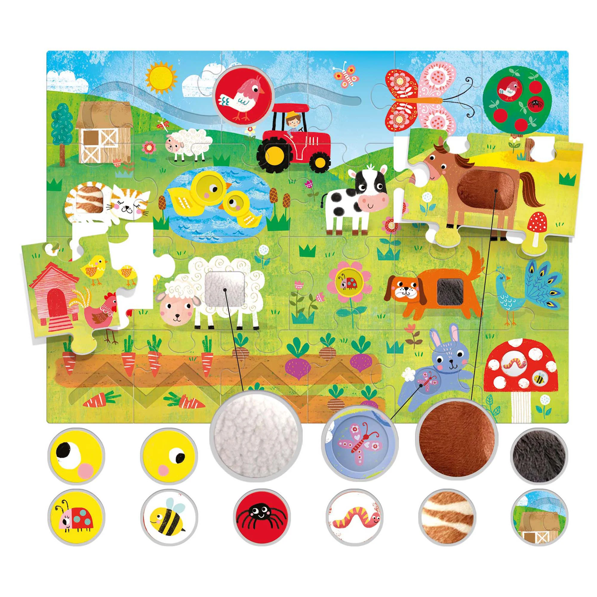 Headu Montessori Farm Animals Tactile Puzzle - 21 pc - Image 2