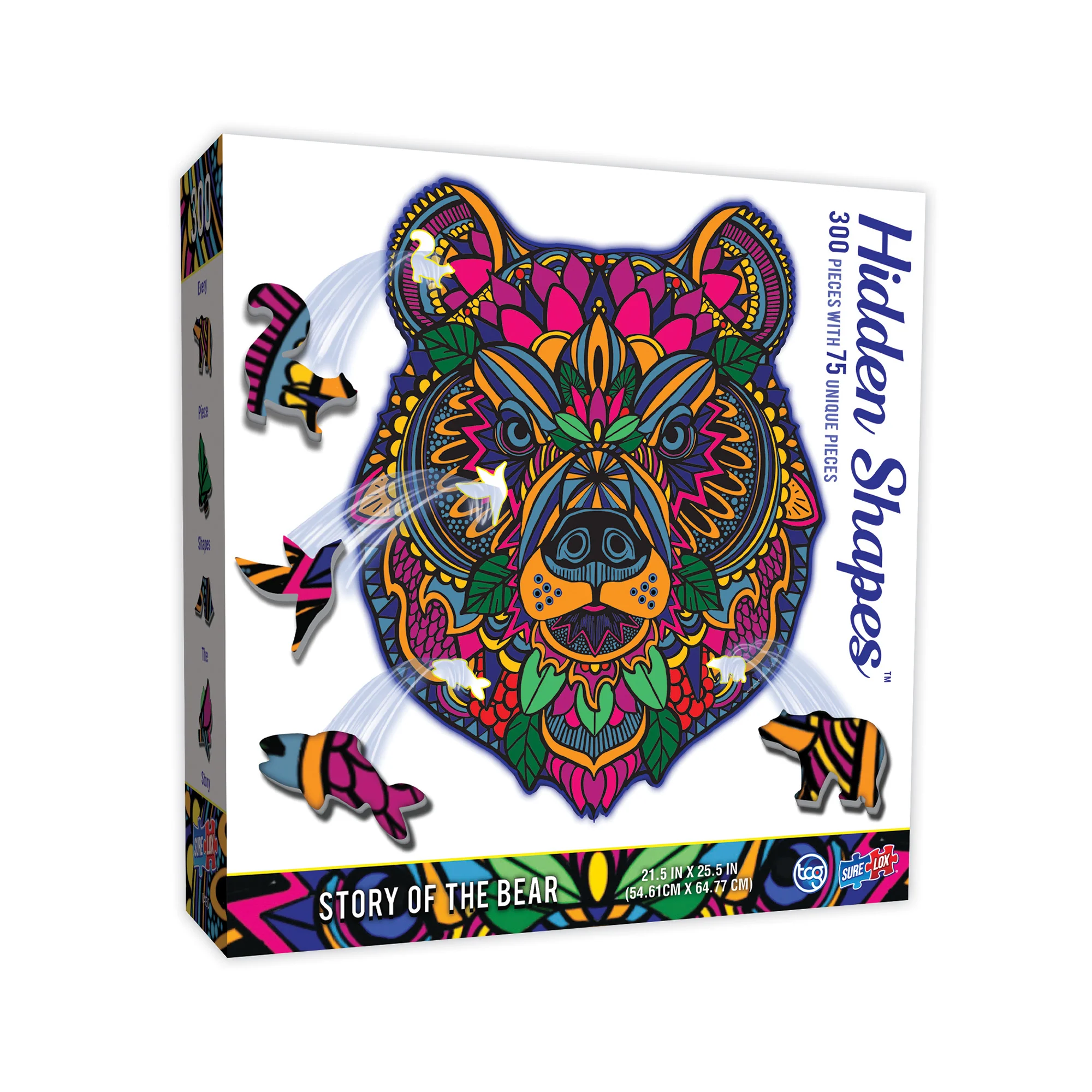Enchanted Wilderness Bear-Shaped Jigsaw Puzzle - 300 pc