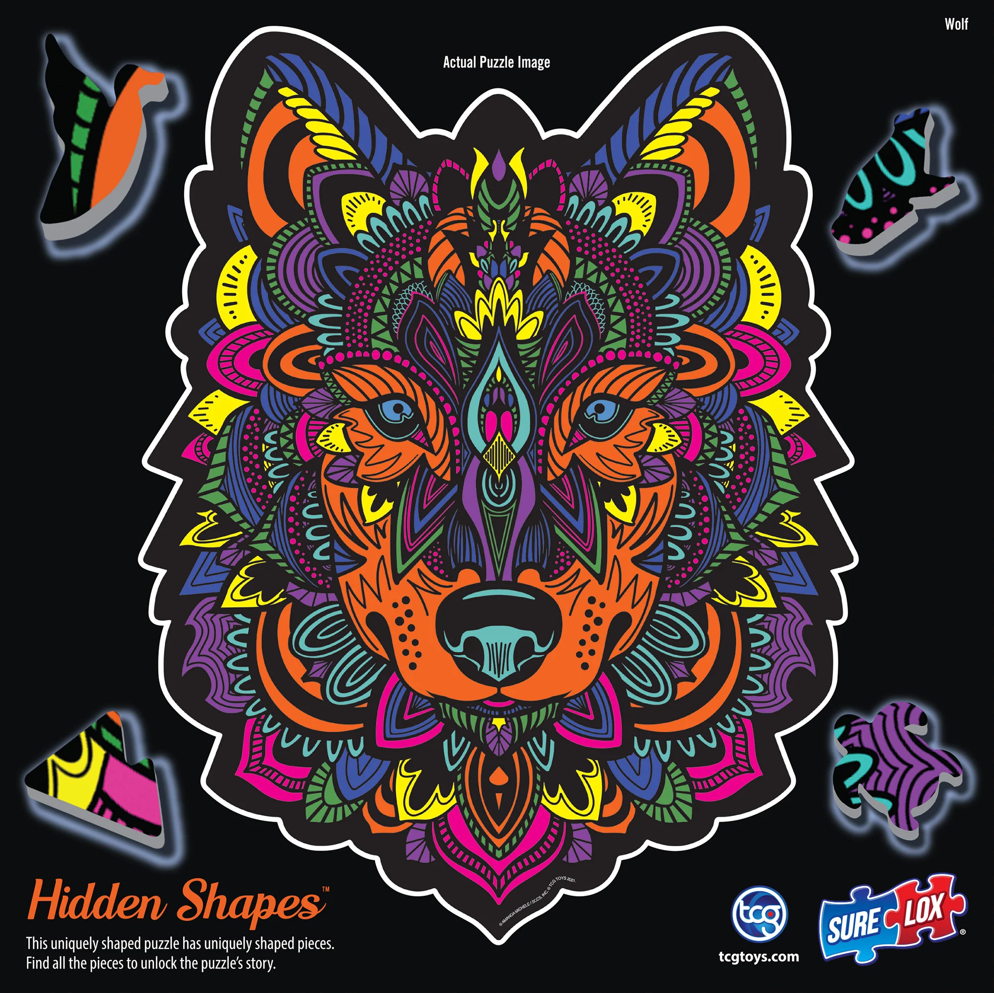 Sure-Lox Hidden Shapes Wolf Jigsaw Puzzle - 300 pc - Image 4