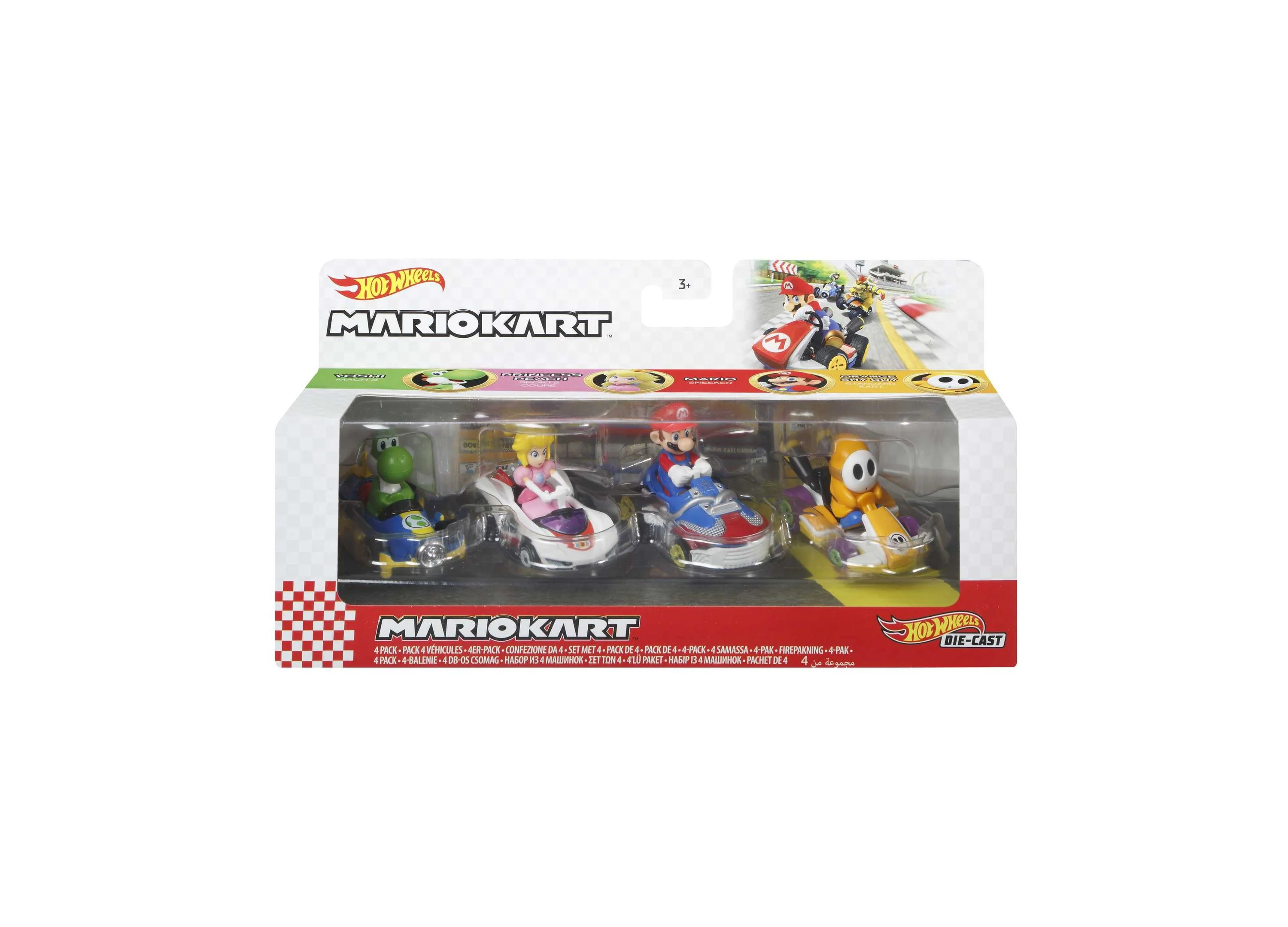 Hot Wheels Mario Kart 1:64 Scale Die-Cast Vehicle 4-Pack