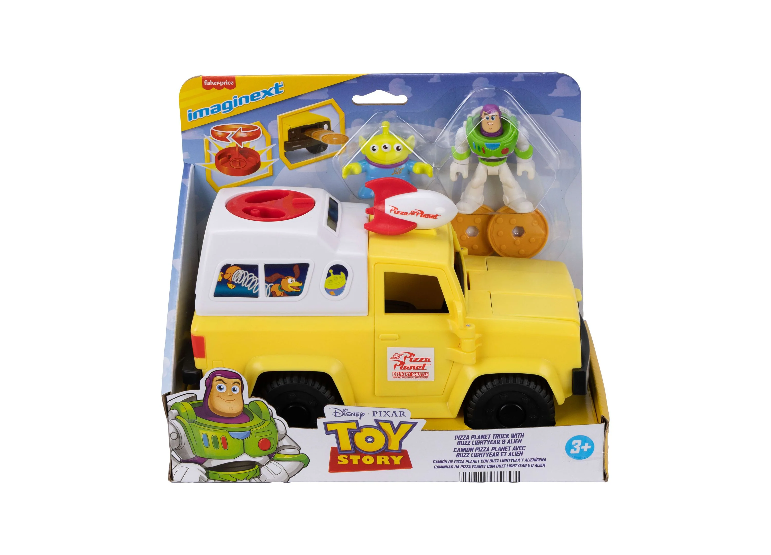 Imaginext Toy Story Pizza Planet Truck with Buzz Lightyear and Alien Figures - Image 2