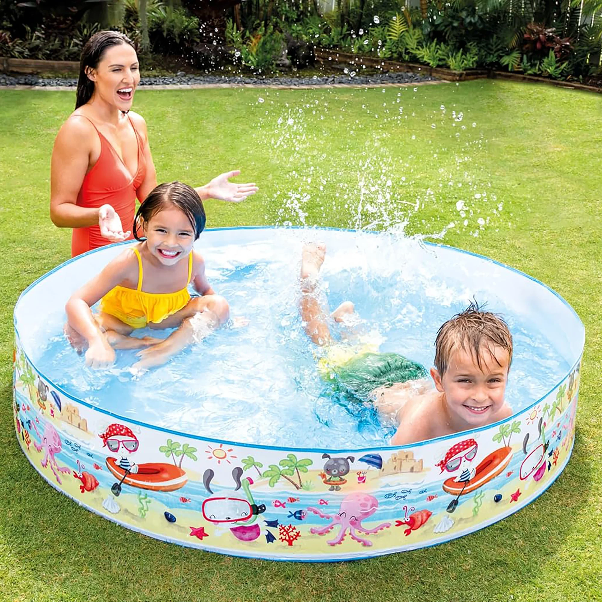 Intex Snapset Pool - Fun at The Beach, 5'x10', with Snorkel Pattern - Image 2