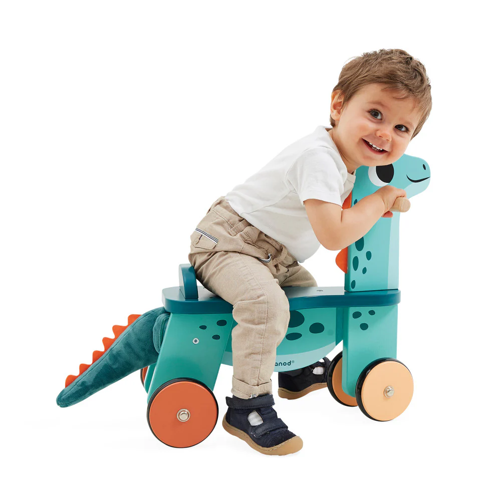 Janod Dino - Ride On Dino Portosaurus - Whimsical Wooden Steed - Image 3