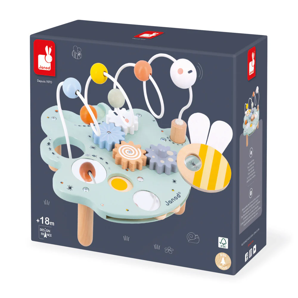 Janod Sweet Cocoon Multi-Activity Leaf Station - Colorful Educational Toy - Image 8