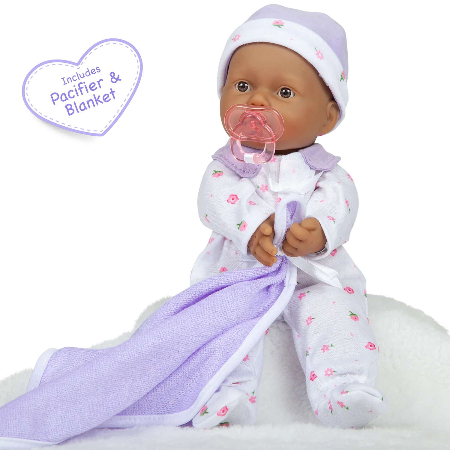 JC Toys La Baby Soft 11-inch Doll with Blue Blanket and Matching Pacifier - Image 4