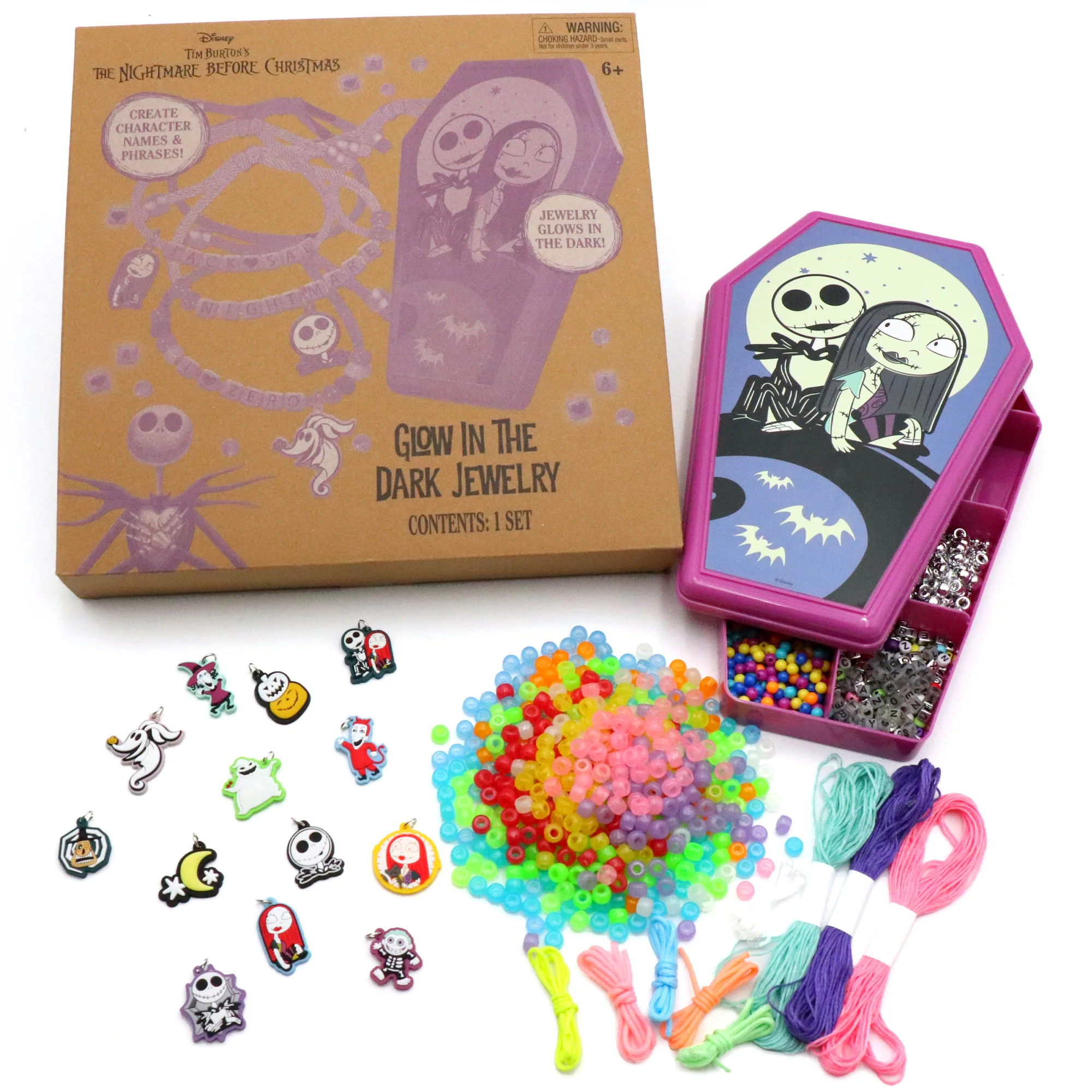 Nightmare Before Christmas Glow-In-The-Dark Jewelry Activity Set - Over 1,000 Pieces