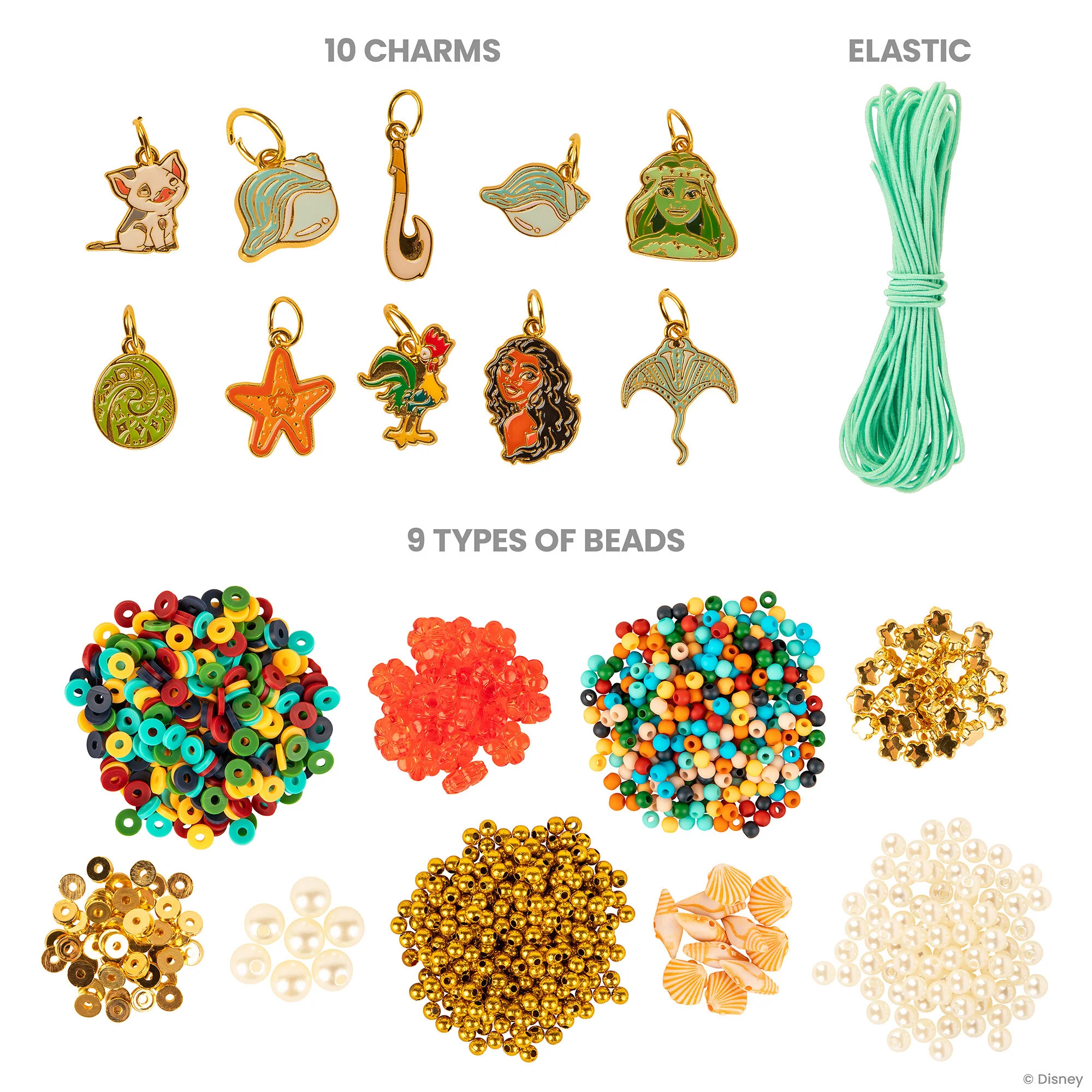 Fashion Angels Disney Moana 2 Tropical Tide Jewelry Design Kit With 10 Ocean Charms - Image 2