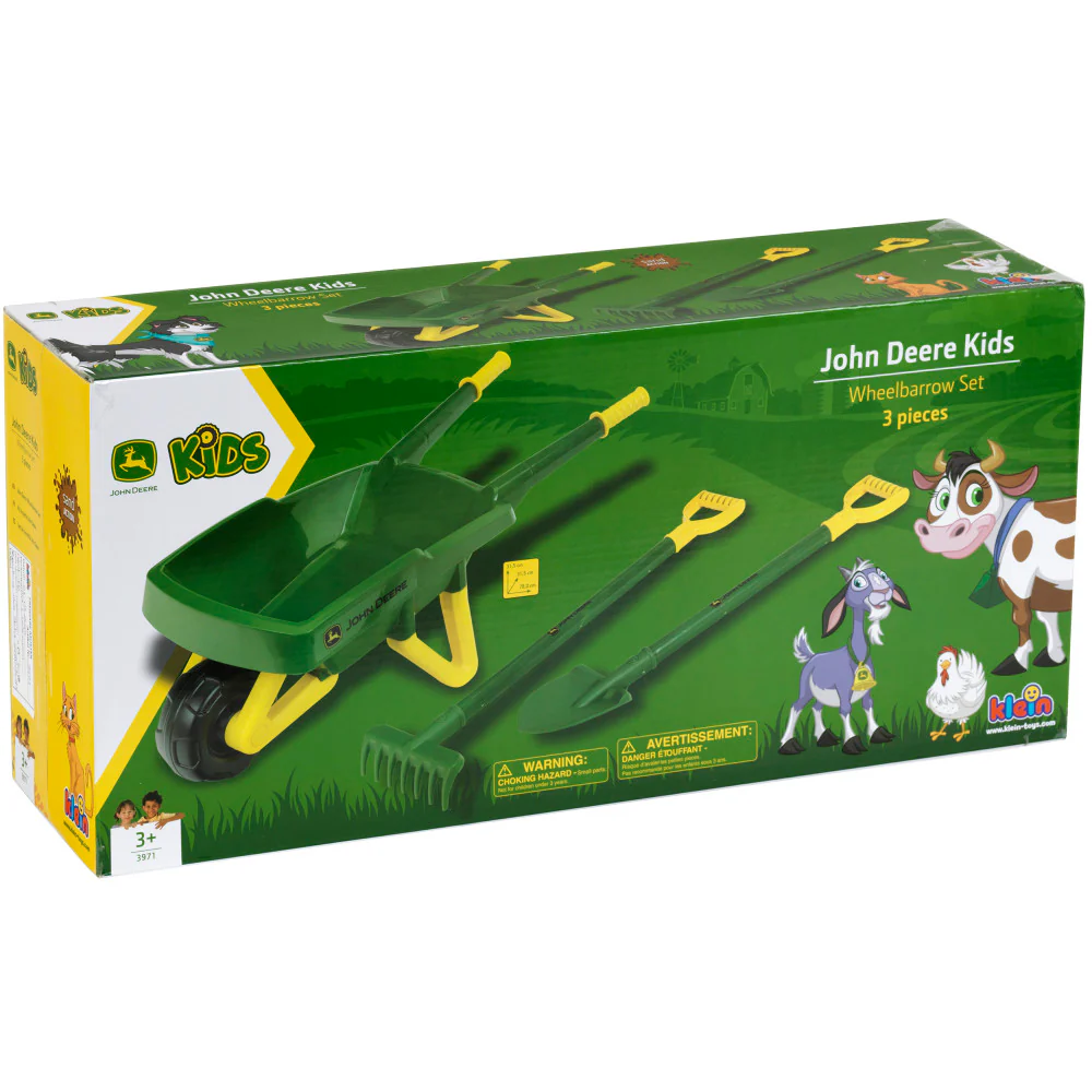 John Deere Wheelbarrow Play Set – Green & Yellow, 3pc, Ages 3+ - Image 6