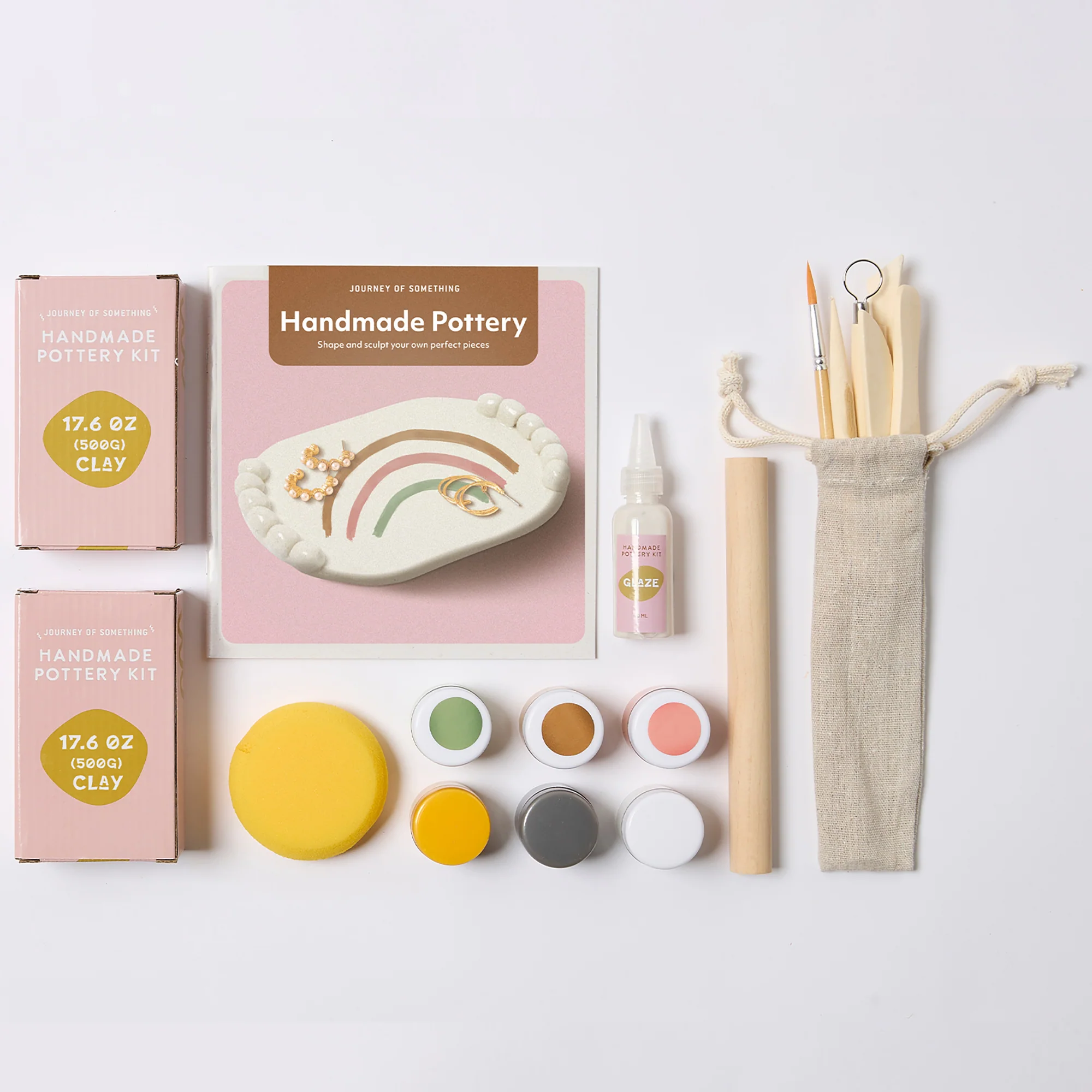 Journey Of Something Handmade Pottery Kit With Clay, Tools & Paints - Image 2