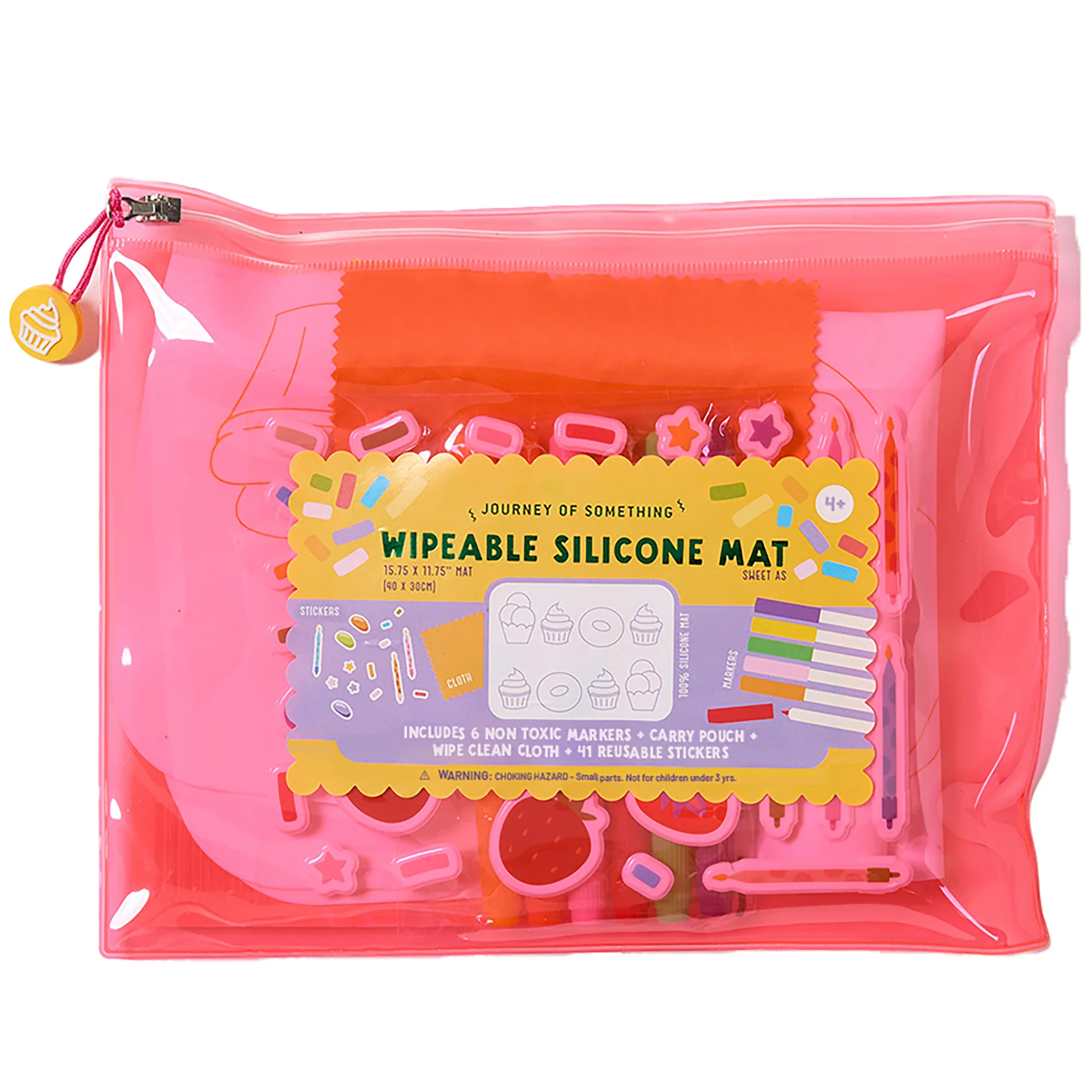 Journey Of Something Sweet As Wipeable Silicone Coloring Mat With Markers And Stickers