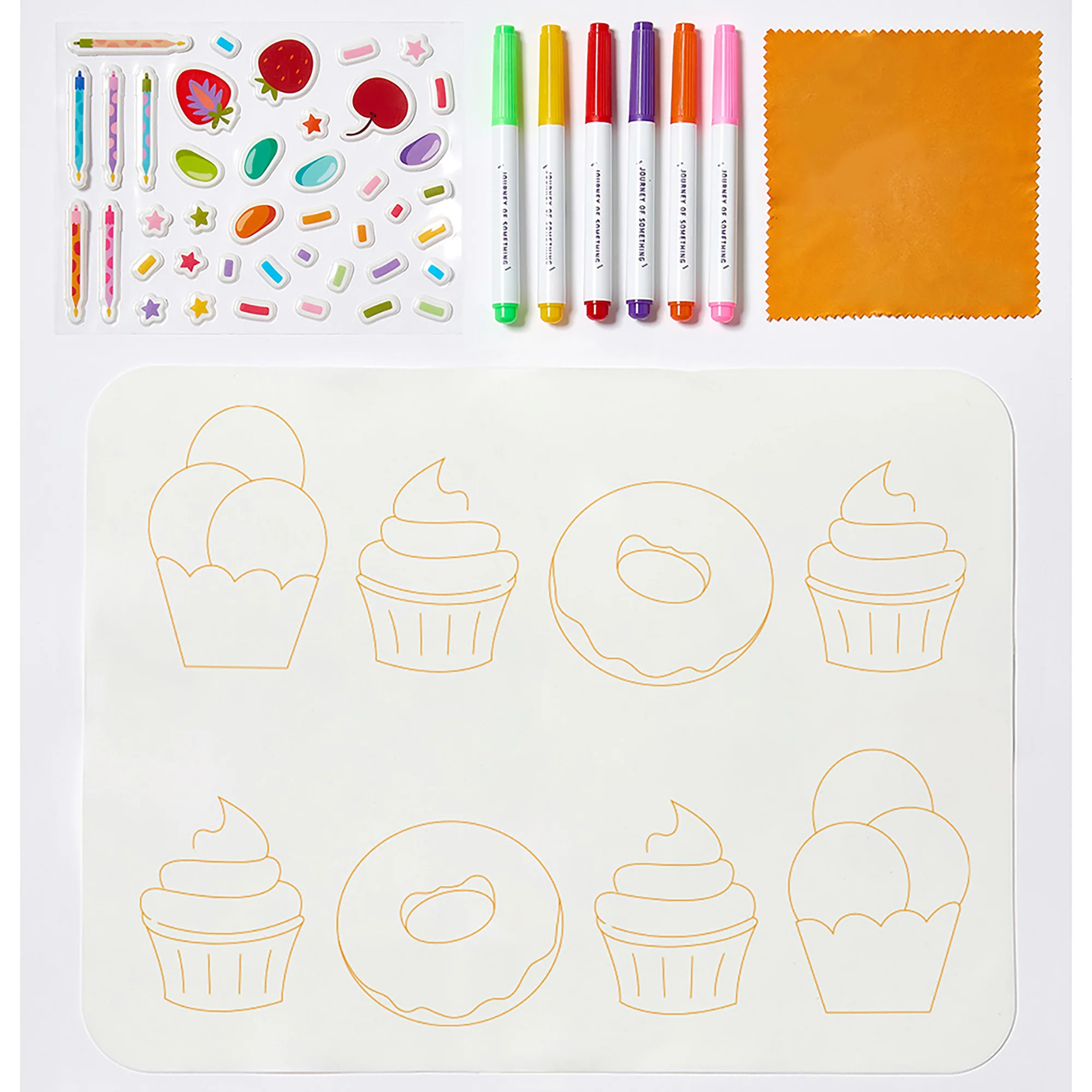 Journey Of Something Sweet As Wipeable Silicone Coloring Mat With Markers And Stickers - Image 4