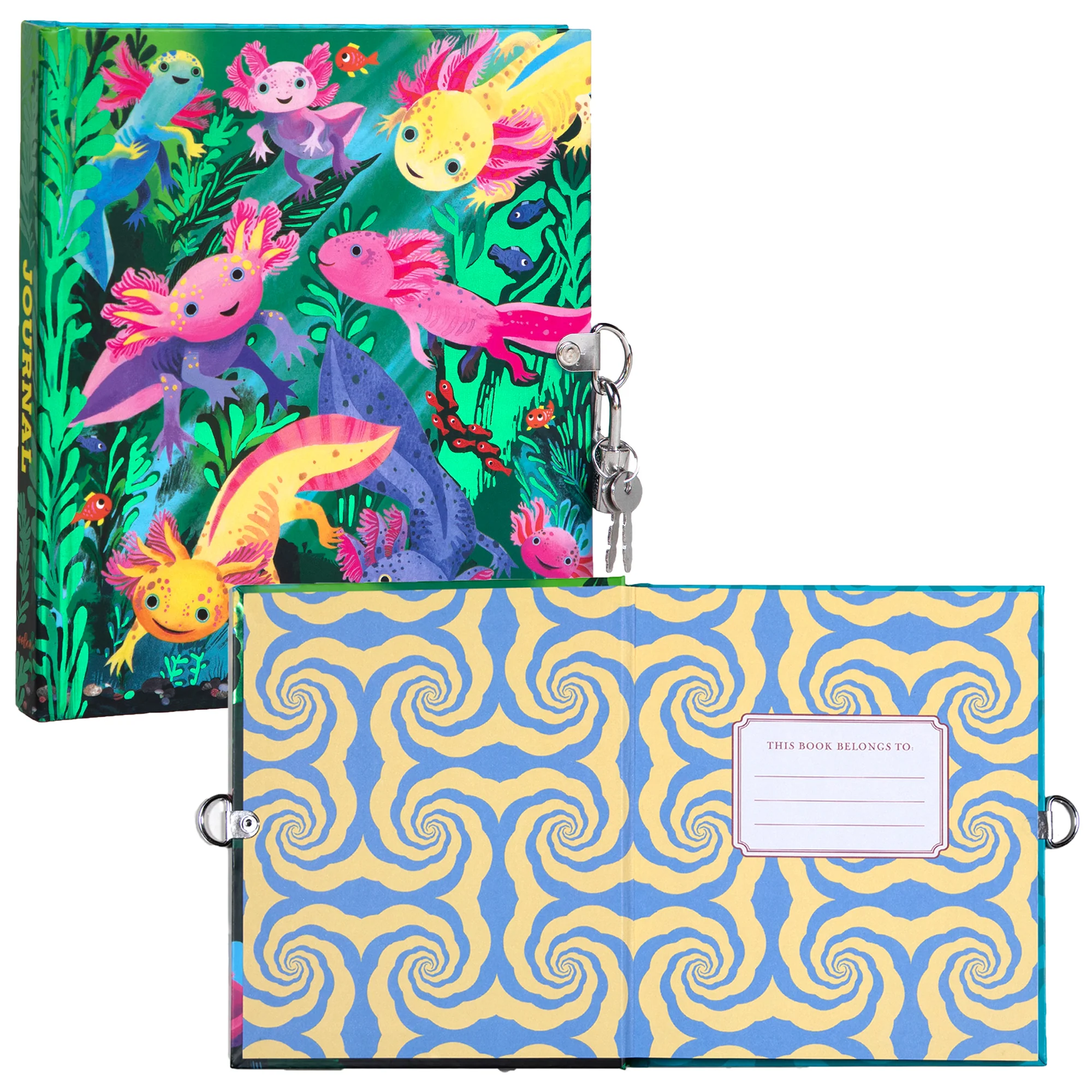 Whimsical Axolotl Hardcover Journal - Colorful Underwater Adventure - Image 5