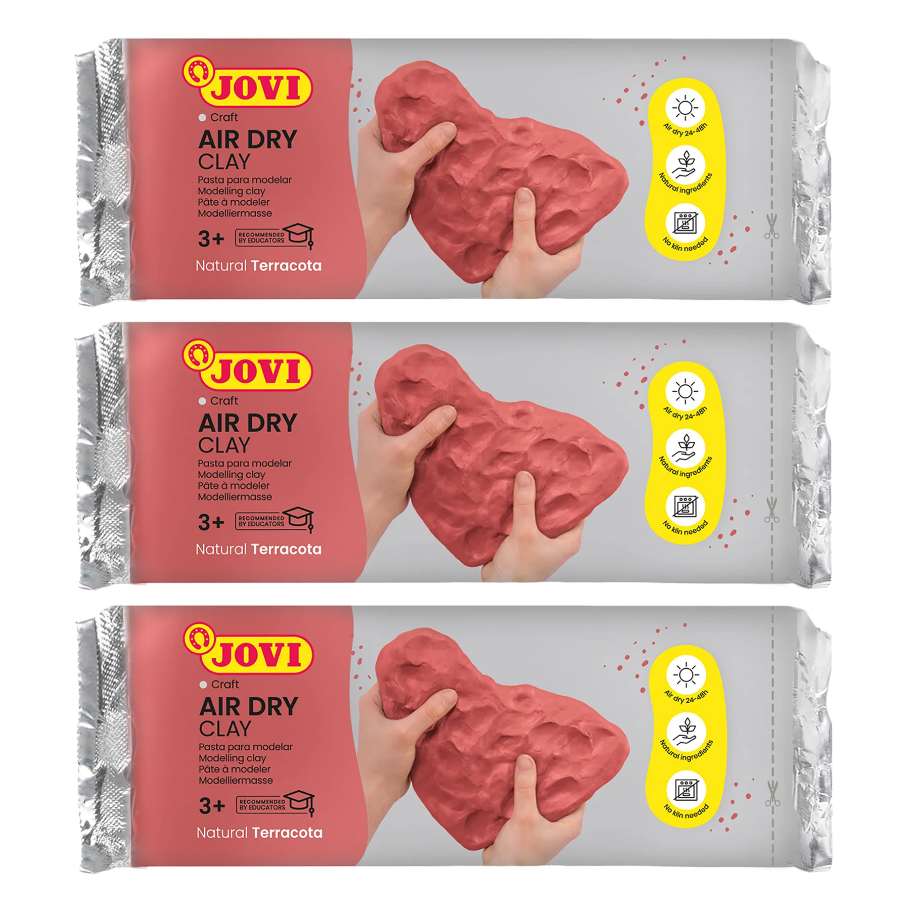 JOVI Air Dry Clay Terracotta Art Bar Pack - 1.1lb, Set of 3