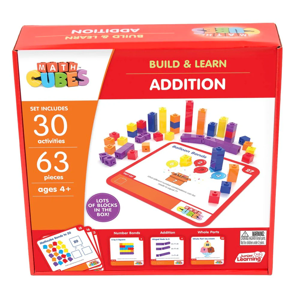 Junior Learning Mathcubes Addition Set - 30 Interactive Activities