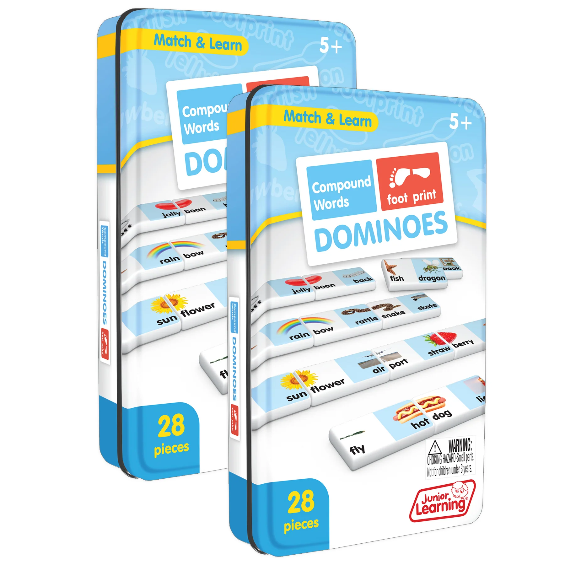 Junior Learning Compound Words Match & Learn Dominoes - Educational Toy - Set of 2