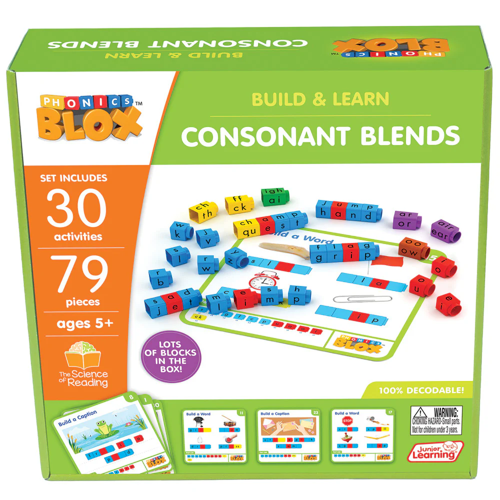 Junior Learning Rainbow Phonics Blox - Consonant Blends, Phase 4 - for Kids 5+