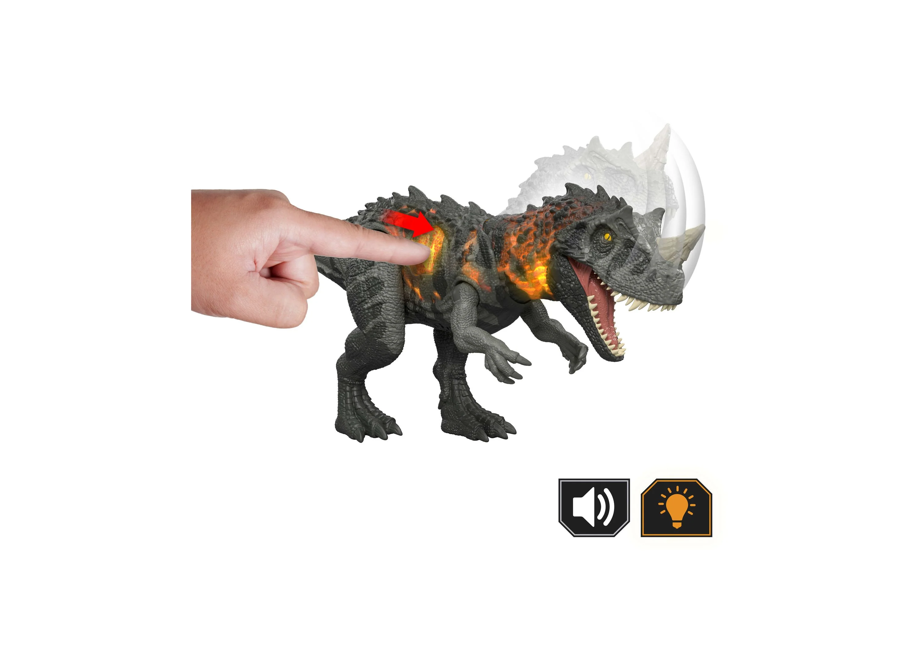 Jurassic World Wild Roar Ceratosaurus Dinosaur Action Figure With Lights & Sounds - Image 4