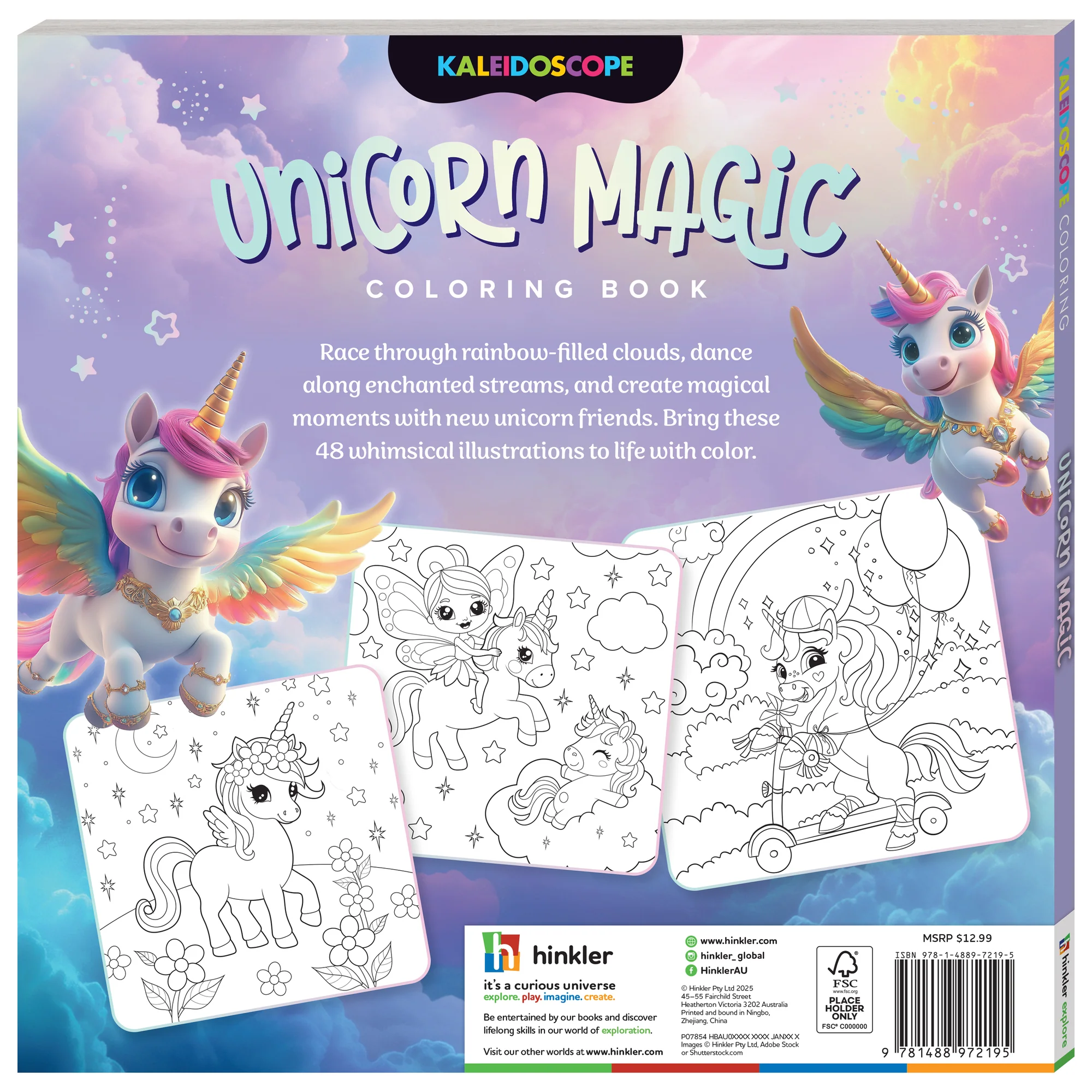 Kaleidoscope Unicorn Magic Coloring Book - 48 Designs, 96 Pages - Image 3