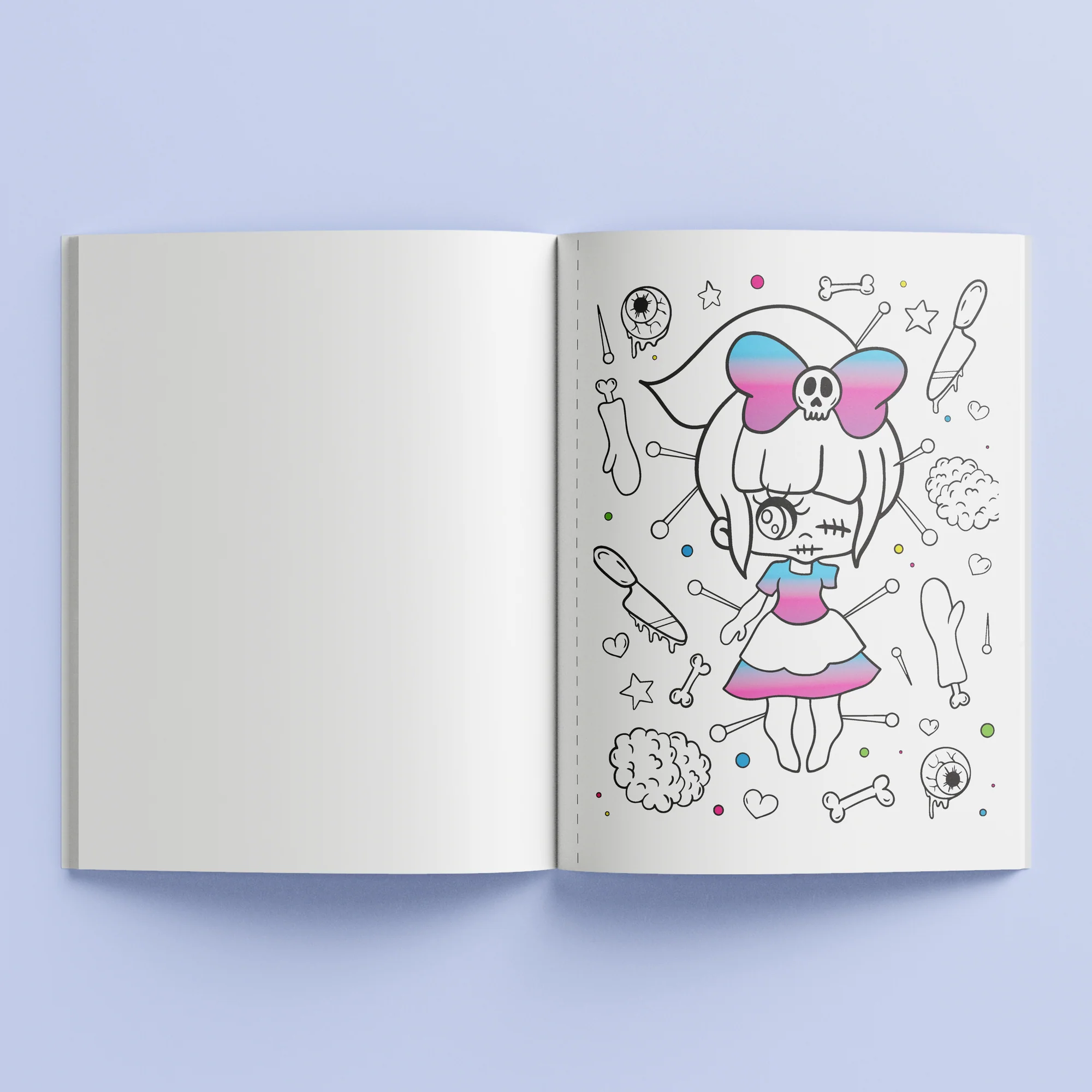 Kaleidoscope Pop Velvet Coloring Book - Kreepy Kawaii 32-Page - Image 2