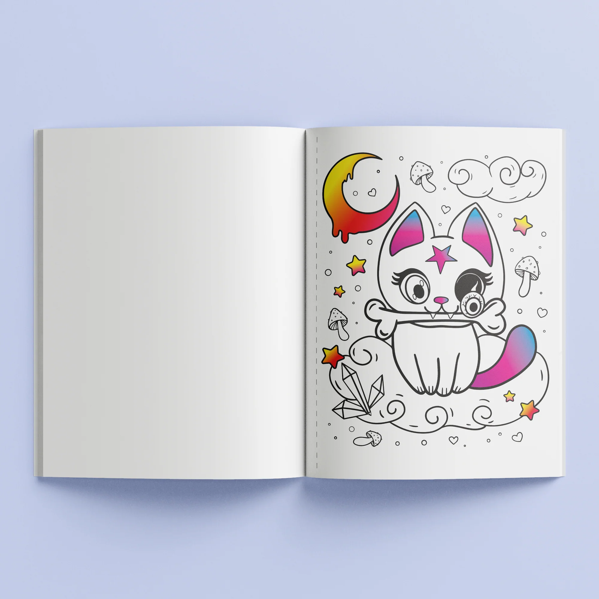 Kaleidoscope Pop Velvet Coloring Book - Kreepy Kawaii 32-Page - Image 4