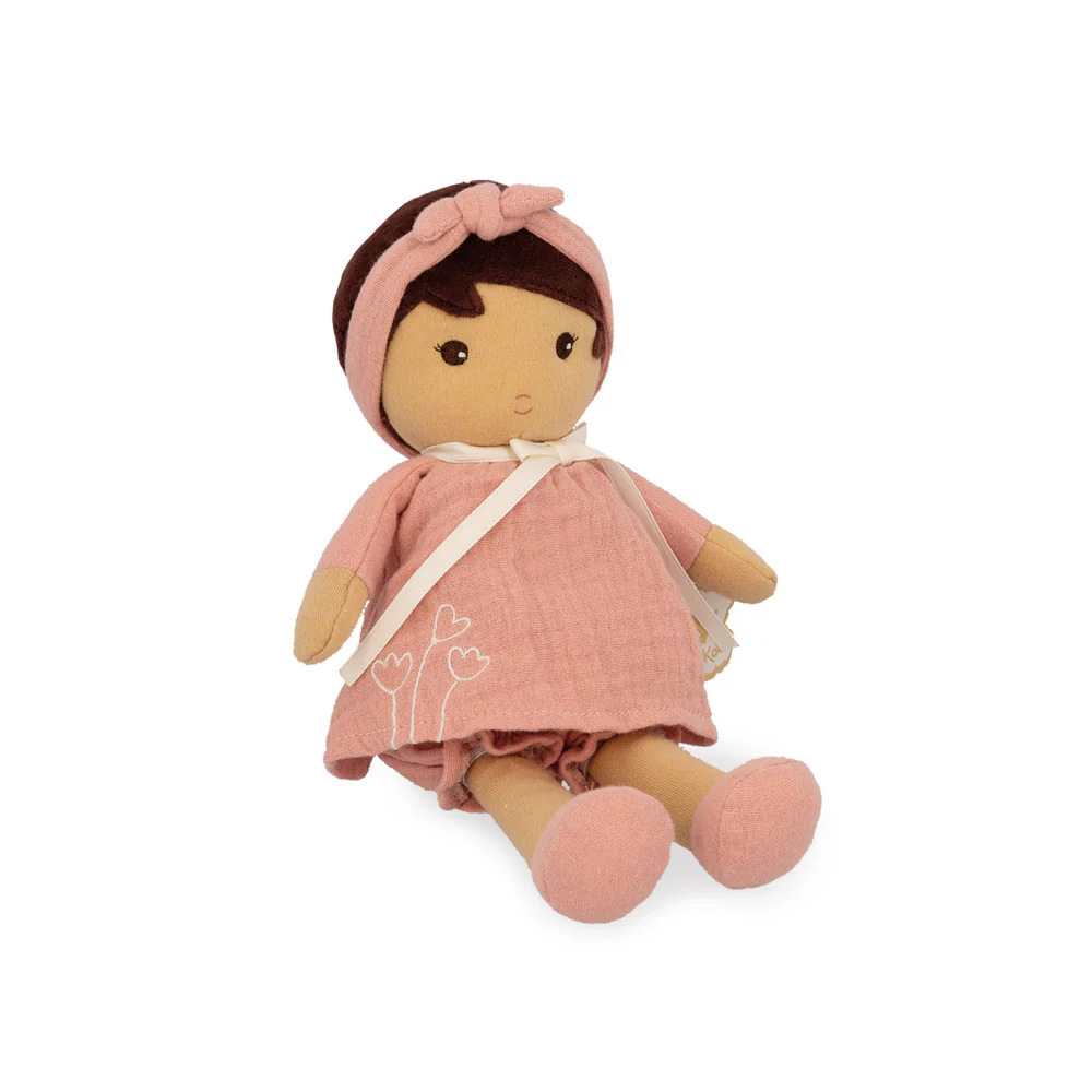 Kaloo Tendresse Amandine Doll, Medium - Maroon Dress - Image 3