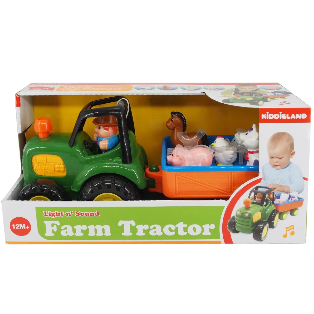 Kiddieland Light N' Sound Farm Tractor Playset with Animals - Image 2