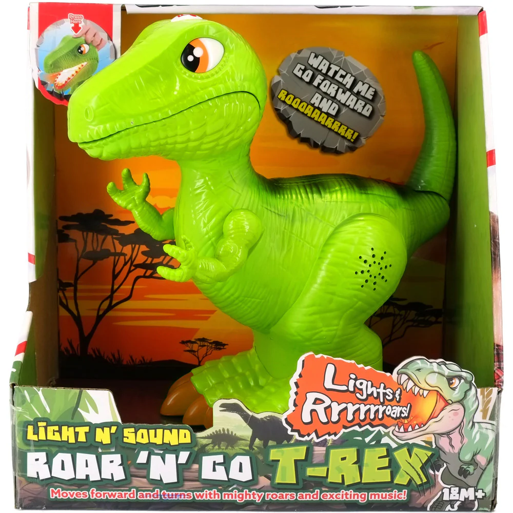 Kiddieland Light N' Sound Roar N' Go T-Rex Dinosaur Toy - Image 2