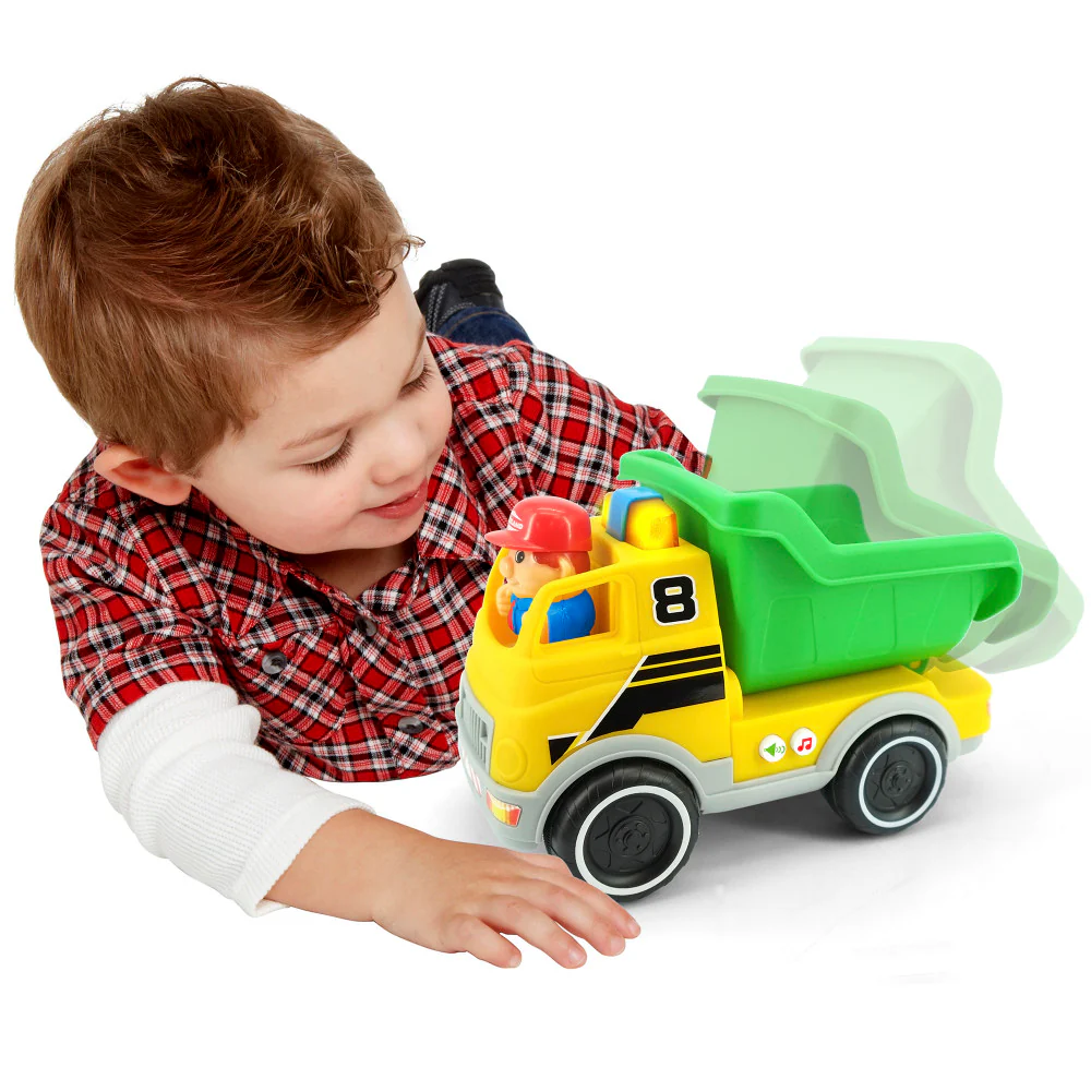 Kiddieland Motorized Light & Sound Dump Truck - Interactive Construction Toy - Image 3