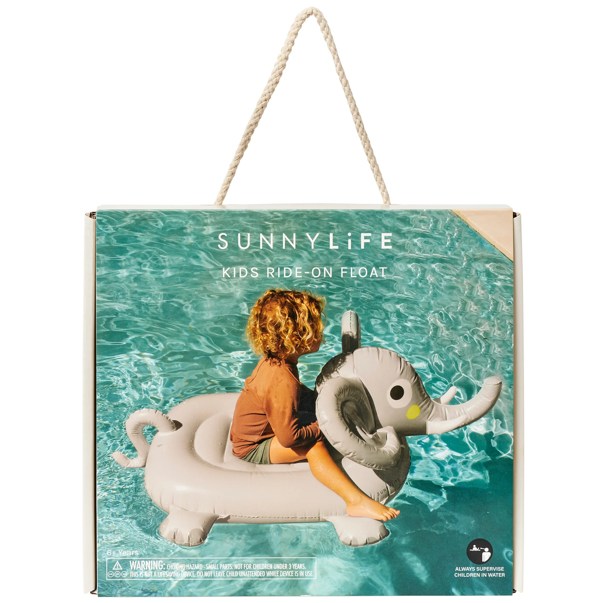 Sunnylife Eli The Elephant Ride-On Pool Float With Handles - Image 2