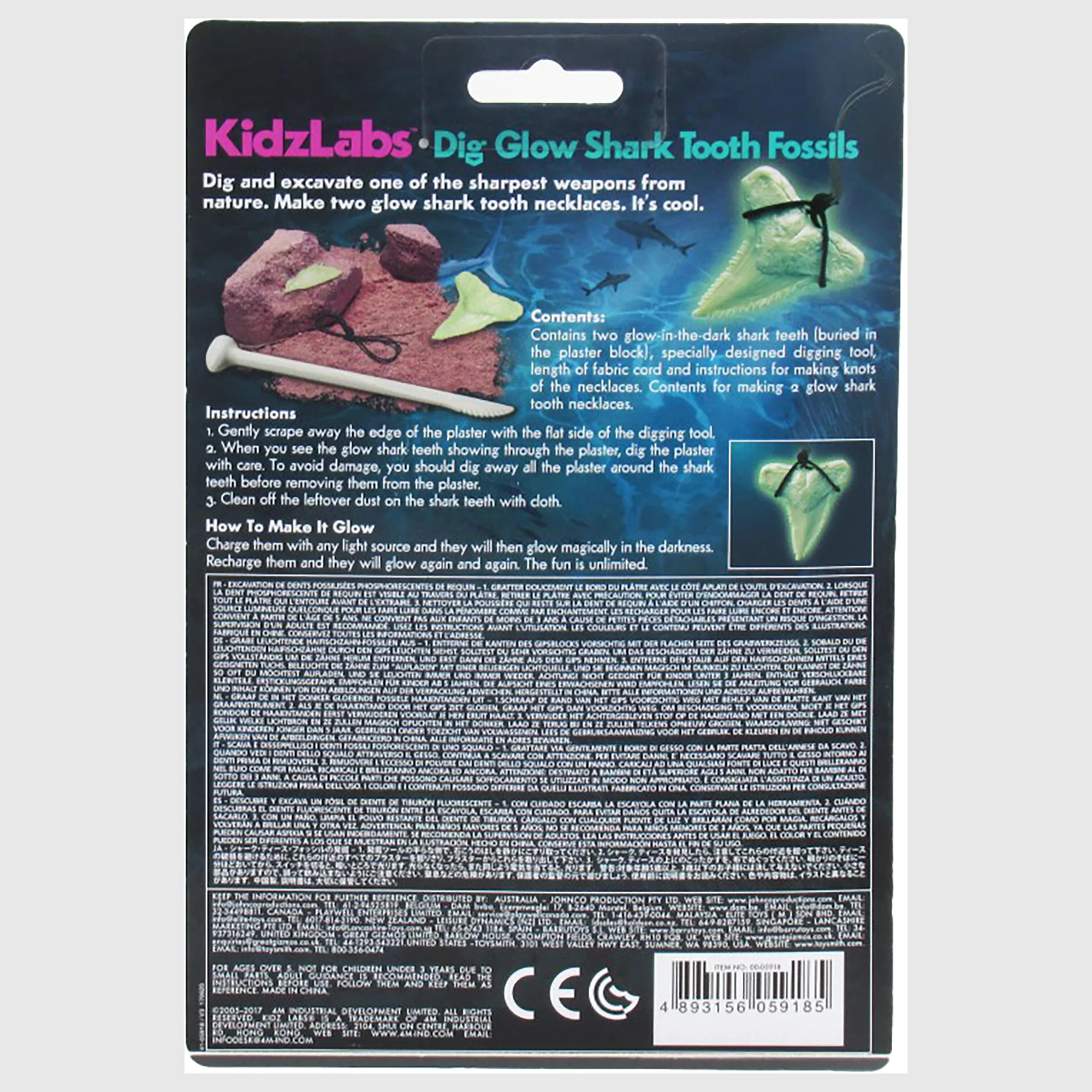 KidzLabs Glow-in-the-Dark Shark Tooth Fossil Digging Kit - Image 3