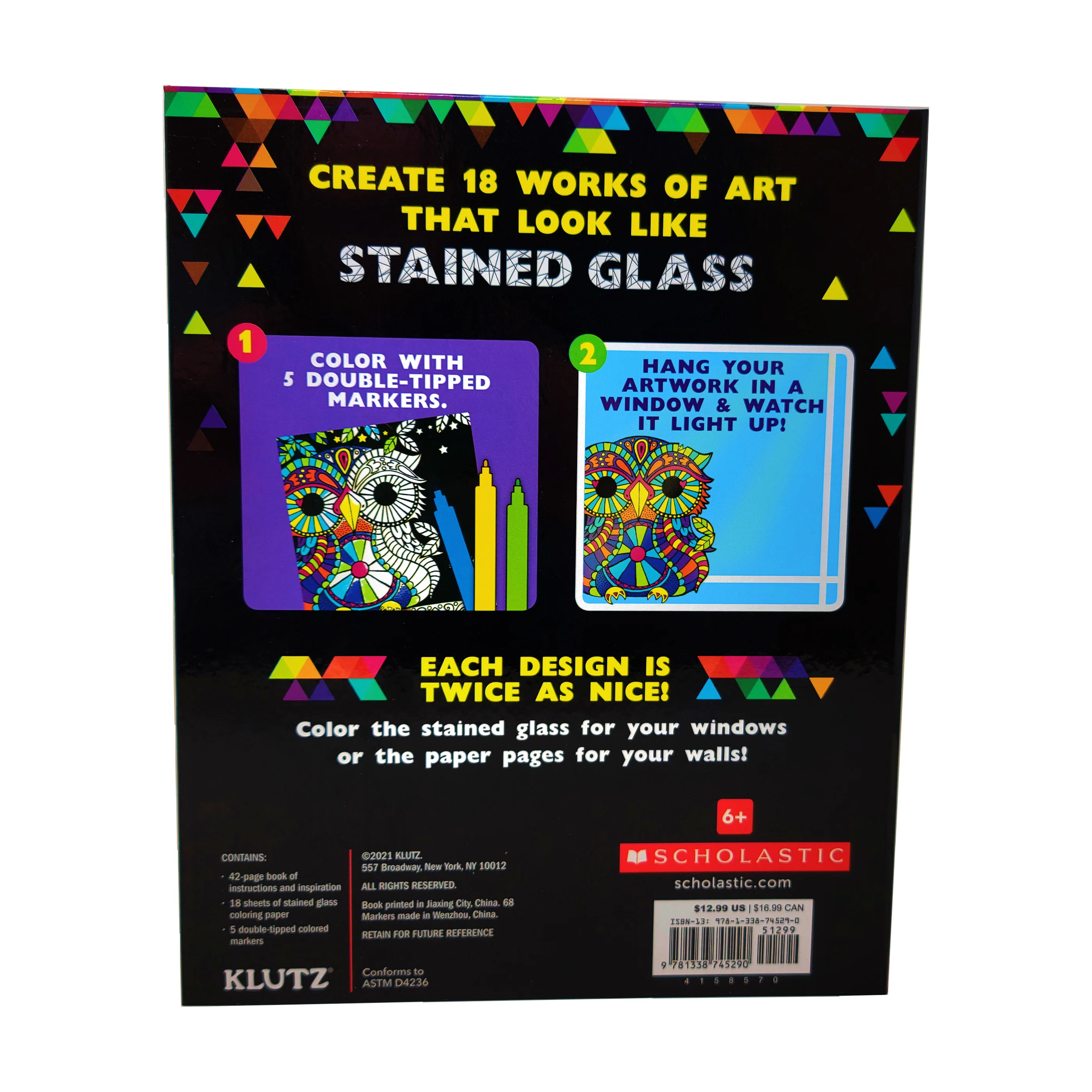 Klutz Stained Glass Art Craft Kit - Dual Design Paper - Image 3