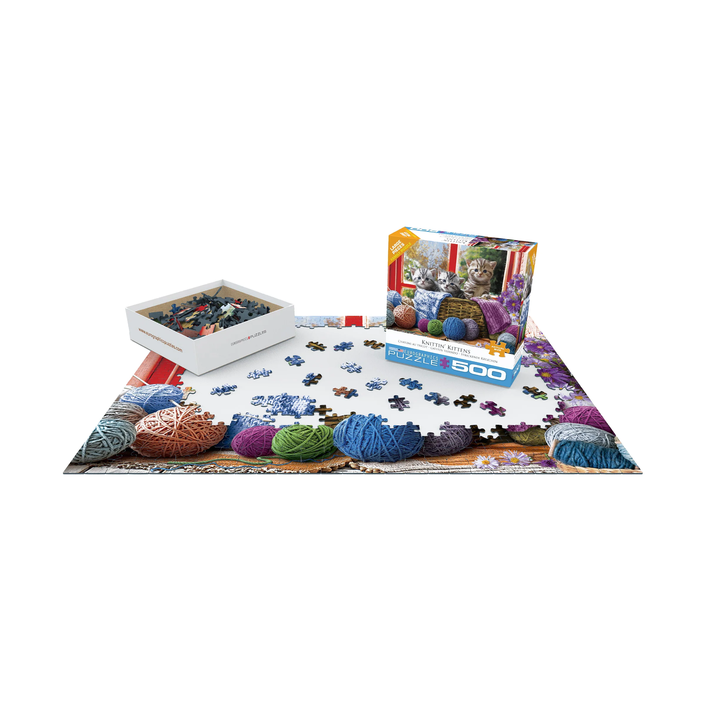 Knittin' Kittens Yarn Adventure Jigsaw Puzzle - 500 pc - Image 3