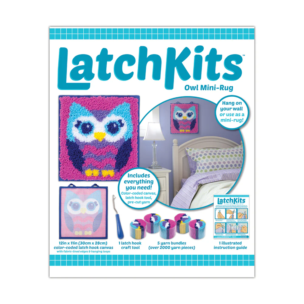 LatchKits Craft Collection Owl Mini-Rug DIY Kit - Image 3