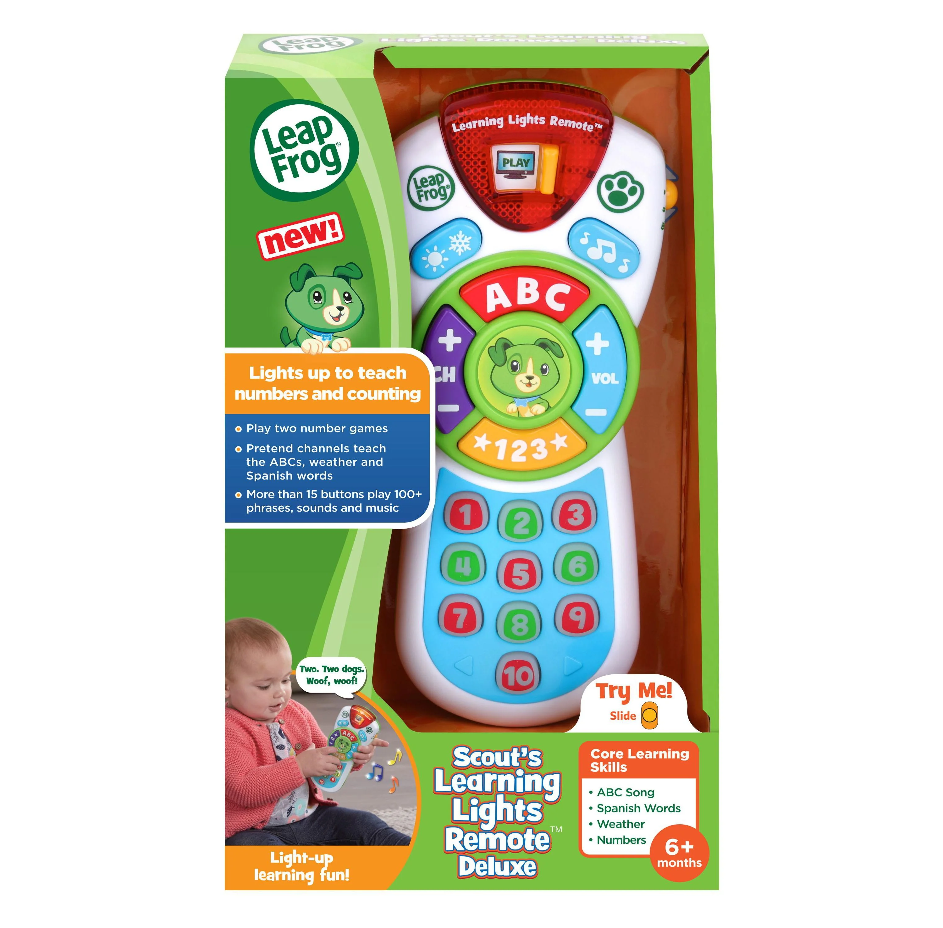 LeapFrog Scout's Learning Lights Remote Deluxe, Interactive Toy for Toddlers, Green - Image 3