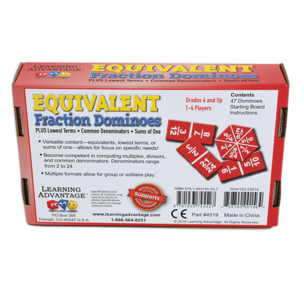 Learning Advantage Colorful Fraction Dominoes - Educational Math Game - Image 3