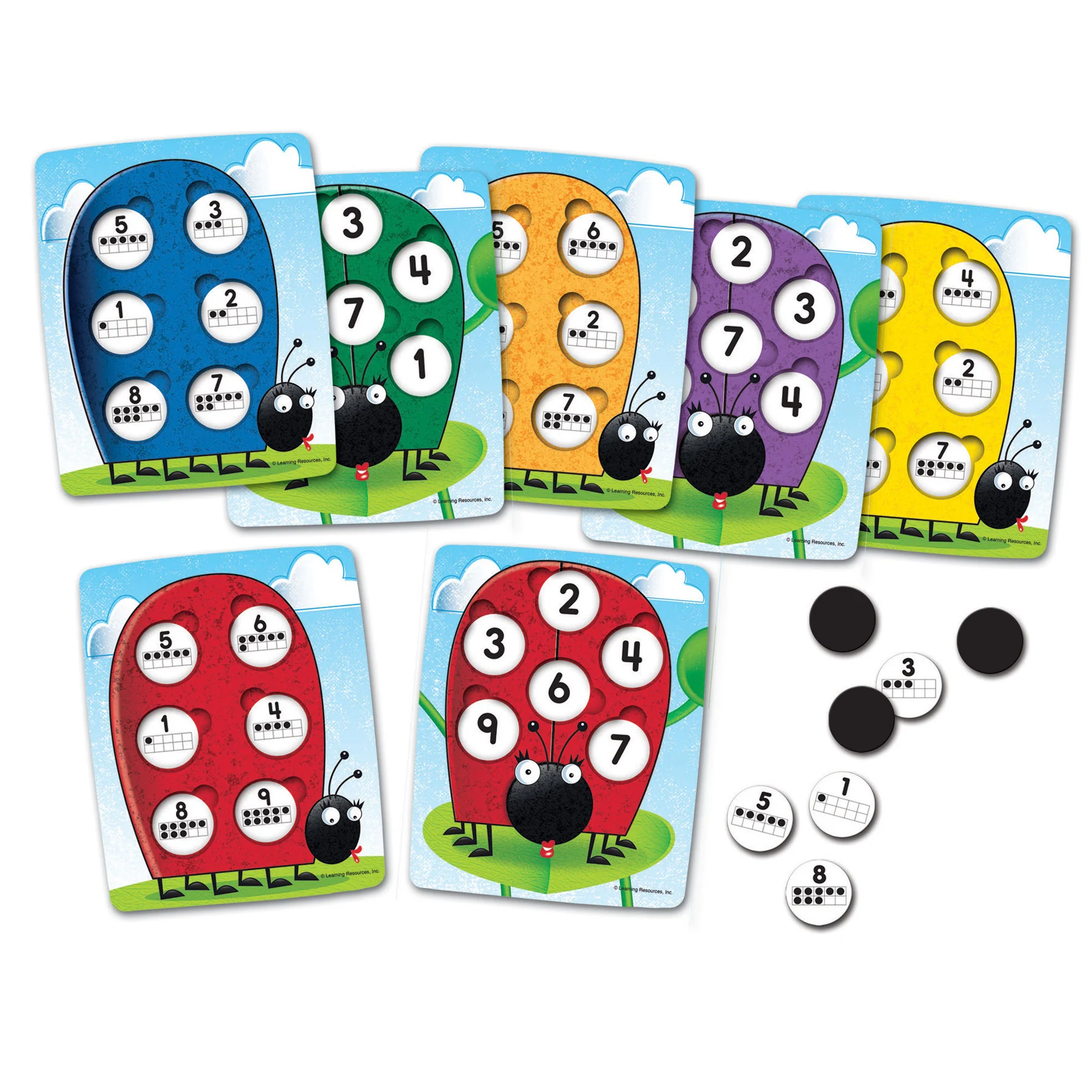 Learning Resources 10 on the Spot! Ten Frame Game - Educational Number Matching - Image 2